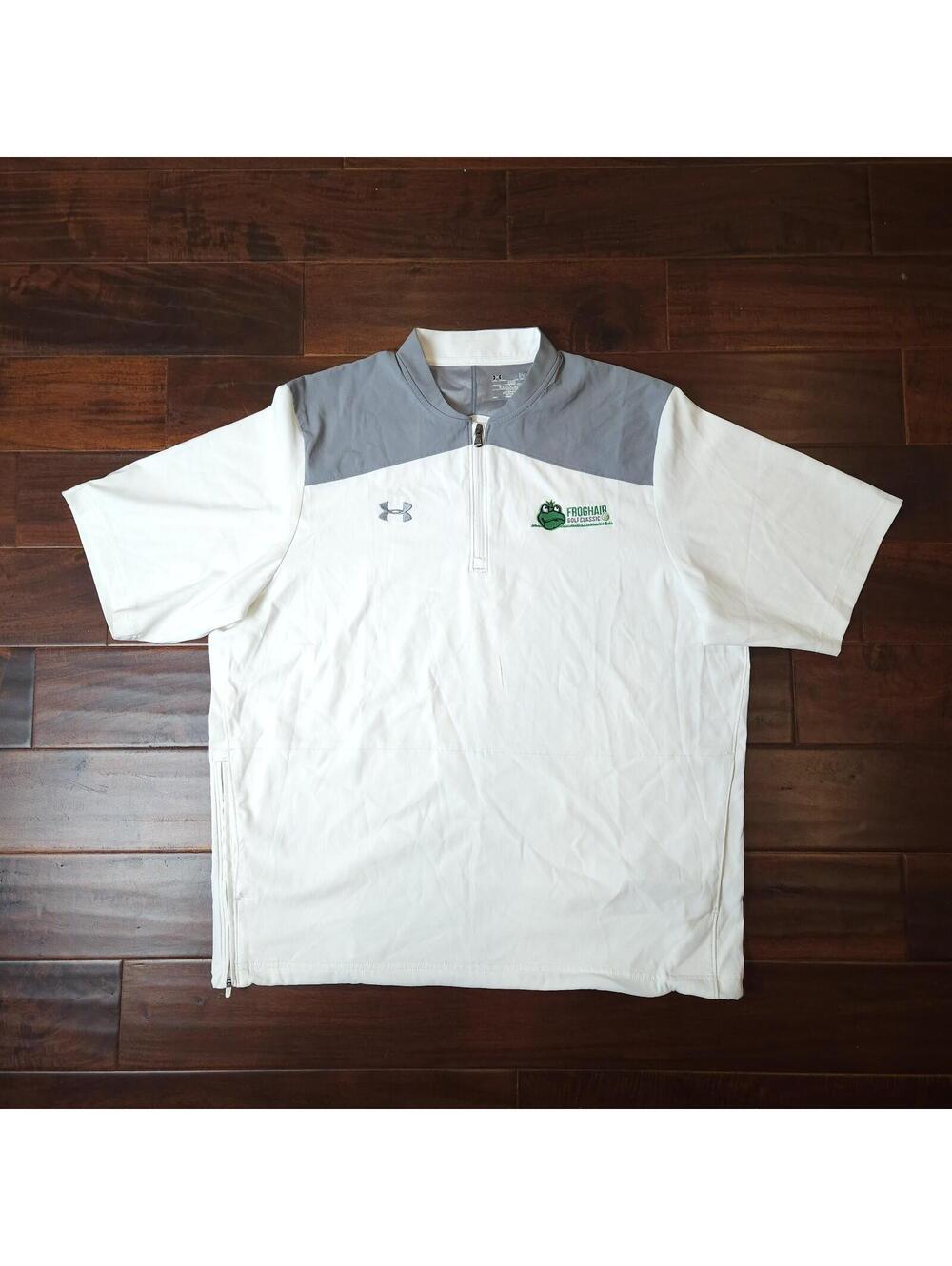 New Under Armour Triumph Cage Jacket Baseball Coach Men's Large White And Gray